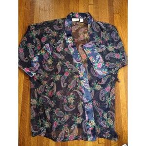 Vintage Gold Label Victoria Secret Robe Satin Lace Sheer One Size Paisley purple